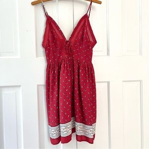 NIGHTWALKER 100% Rayon Red Summer Dress